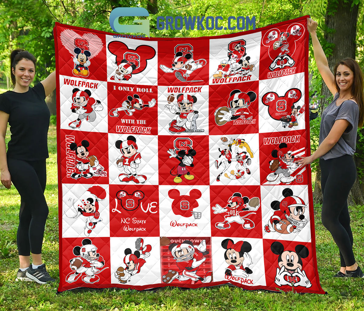 NC State Wolfpack NCAA Mickey Disney Fleece Blanket Quilt