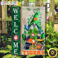 NCAA Clemson Tigers Garden Flag St Patricks Day Gnome Shamrock Welcome Garden Flag