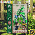 NCAA Florida State Seminoles Garden Flag St Patricks Day Gnome Shamrock Welcome Garden Flag