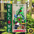 NCAA Louisville Cardinals Garden Flag St Patricks Day Gnome Shamrock Welcome Garden Flag