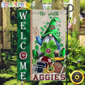 NCAA Texas A&M Aggies Garden Flag St Patricks Day Gnome Shamrock Welcome Garden Flag
