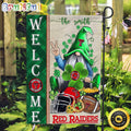 NCAA Texas Tech Red Raiders Garden Flag St Patricks Day Gnome Shamrock Welcome Garden Flag