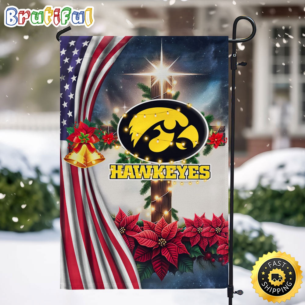 NCAA Iowa Hawkeyes Garden Flags Jesus Christ Christmas Ncaa Garden Flags