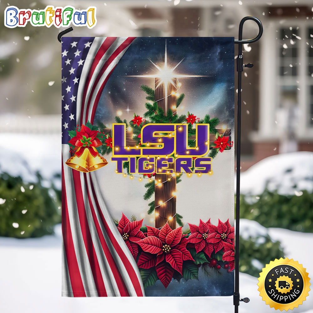 NCAA LSU Tigers Garden Flags Jesus Christ Christmas Ncaa Garden Flags