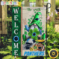 NFL Carolina Panthers Garden Flag St Patricks Day Gnome Shamrock Welcome Garden Flag