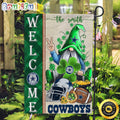 NFL Dallas Cowboys Garden Flag St Patricks Day Gnome Shamrock Welcome Garden Flag