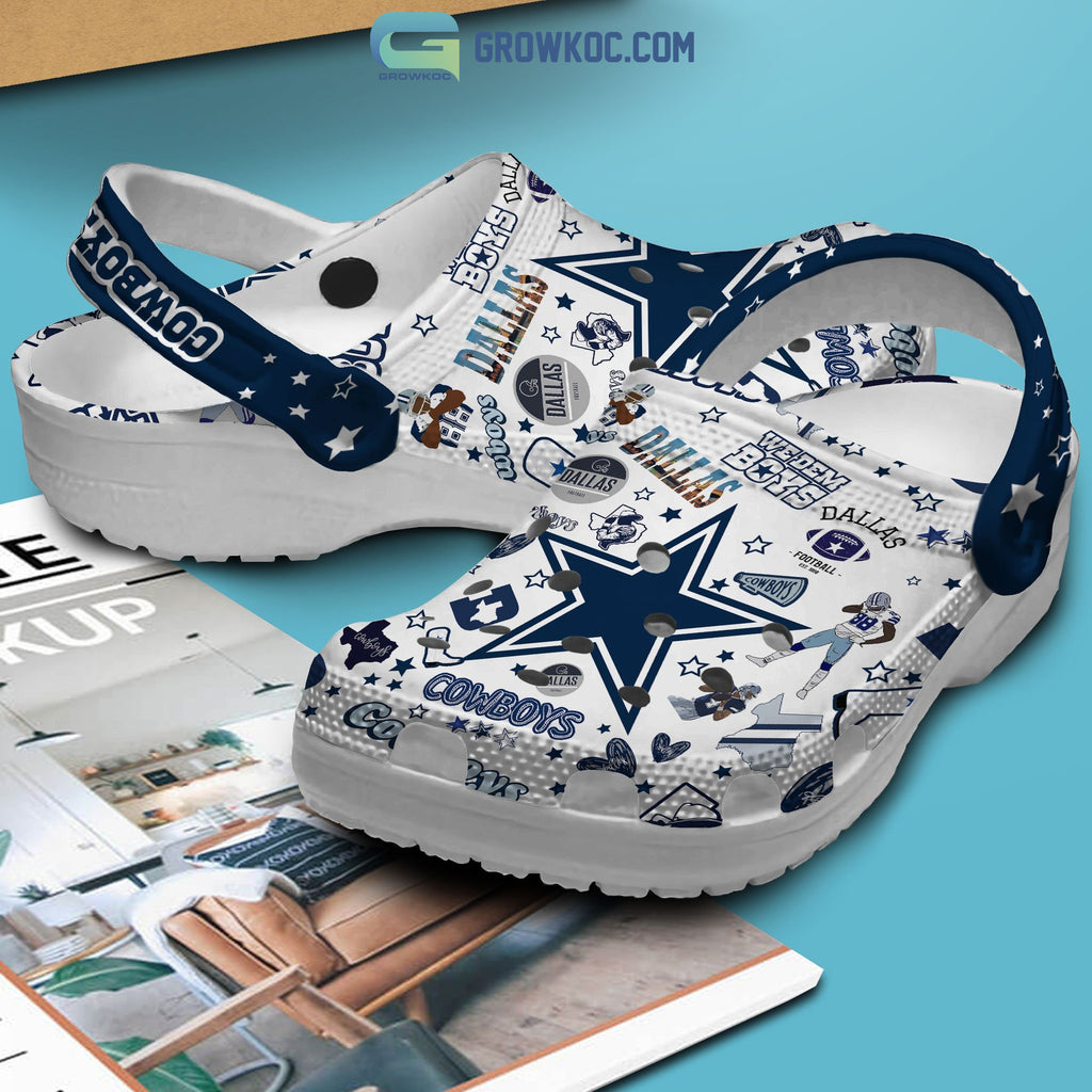 NFL Dallas Cowboys White Blue Design Crocs