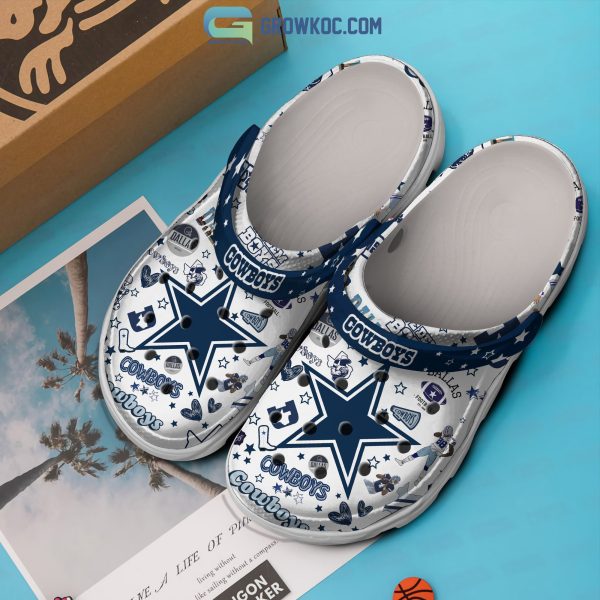 NFL Dallas Cowboys White Blue Design Crocs