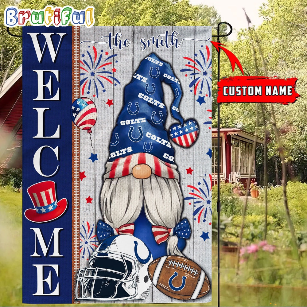 NFL Indianapolis Colts America 4th Of July Independence Day Flag, Football Gomes 4th Of July Garden Flag