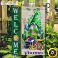 NFL Minnesota Vikings Garden Flag St Patricks Day Gnome Shamrock Welcome Garden Flag