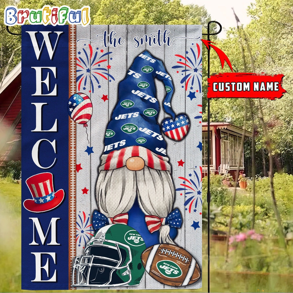 NFL New York Jets America 4th Of July Independence Day Flag, Football Gomes 4th Of July Garden Flag