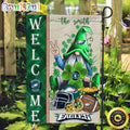 NFL Philadelphia Eagles Garden Flag St Patricks Day Gnome Shamrock Welcome Garden Flag
