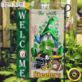NFL Pittsburgh Steelers Garden Flag St Patricks Day Gnome Shamrock Welcome Garden Flag