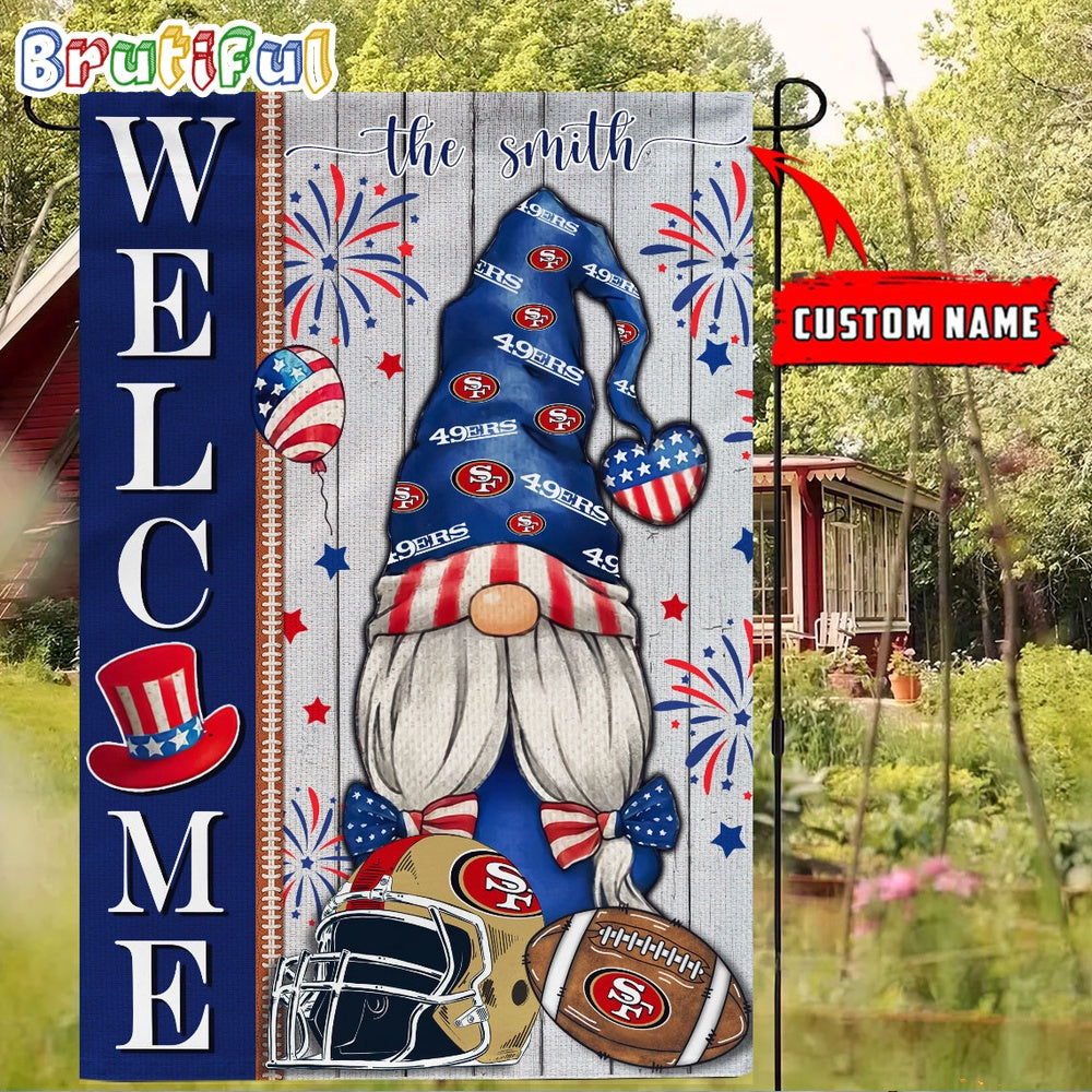 NFL San Francisco 49ers America 4th Of July Independence Day Flag, Football Gomes 4th Of July Garden Flag