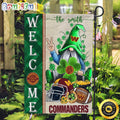 NFL Washington Commanders Garden Flag St Patricks Day Gnome Shamrock Welcome Garden Flag