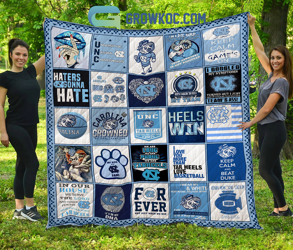 NORTH CAROLINA TAR HEELS NCAA Collection Design Fleece Blanket Quilt