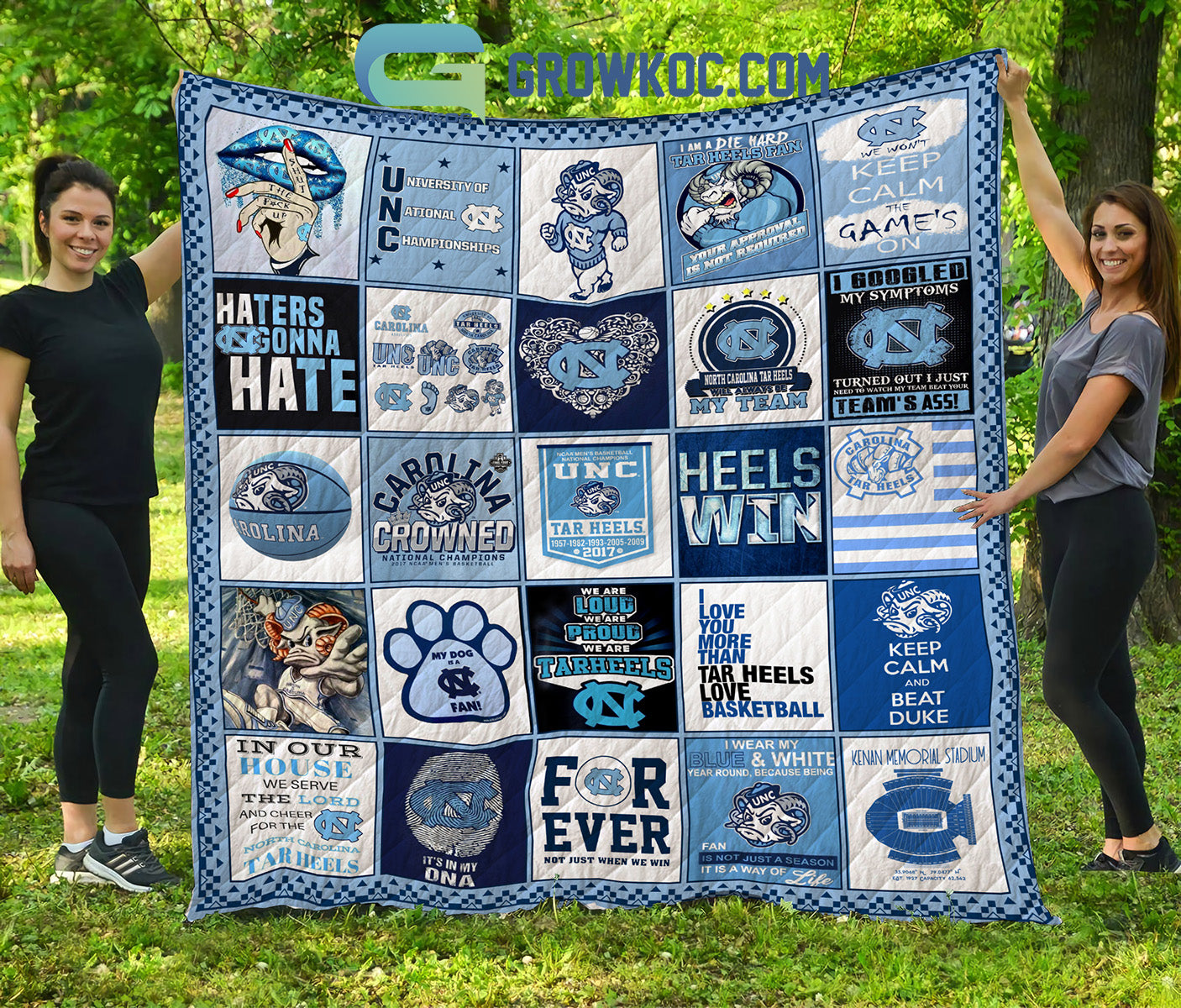 NORTH CAROLINA TAR HEELS NCAA Collection Design Fleece Blanket Quilt