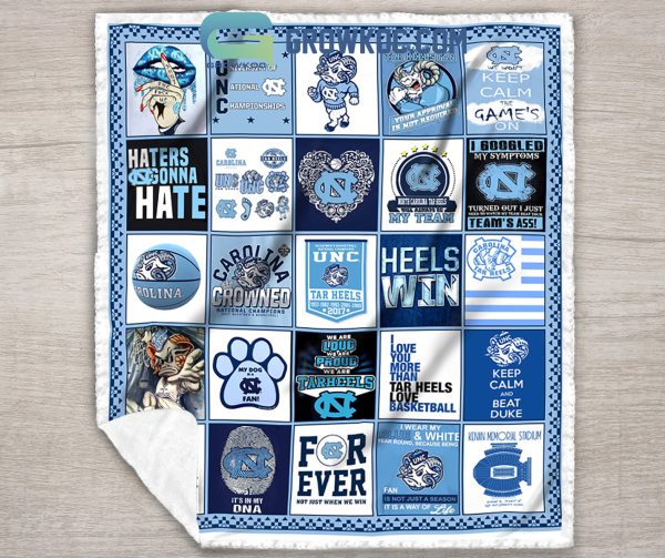NORTH CAROLINA TAR HEELS NCAA Collection Design Fleece Blanket Quilt