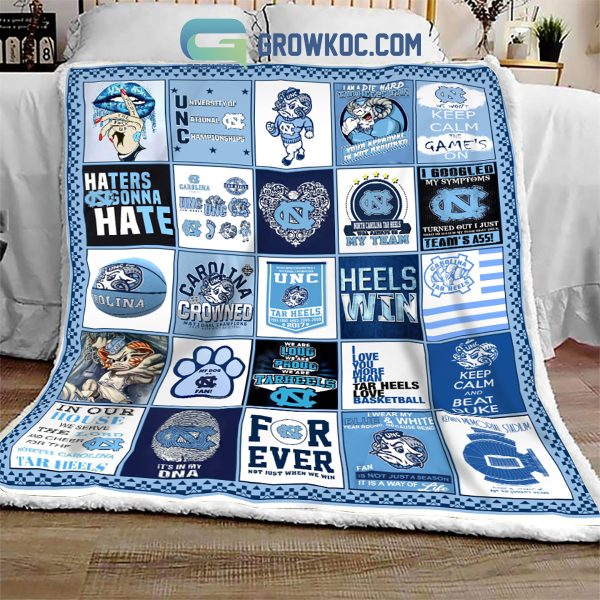 NORTH CAROLINA TAR HEELS NCAA Collection Design Fleece Blanket Quilt