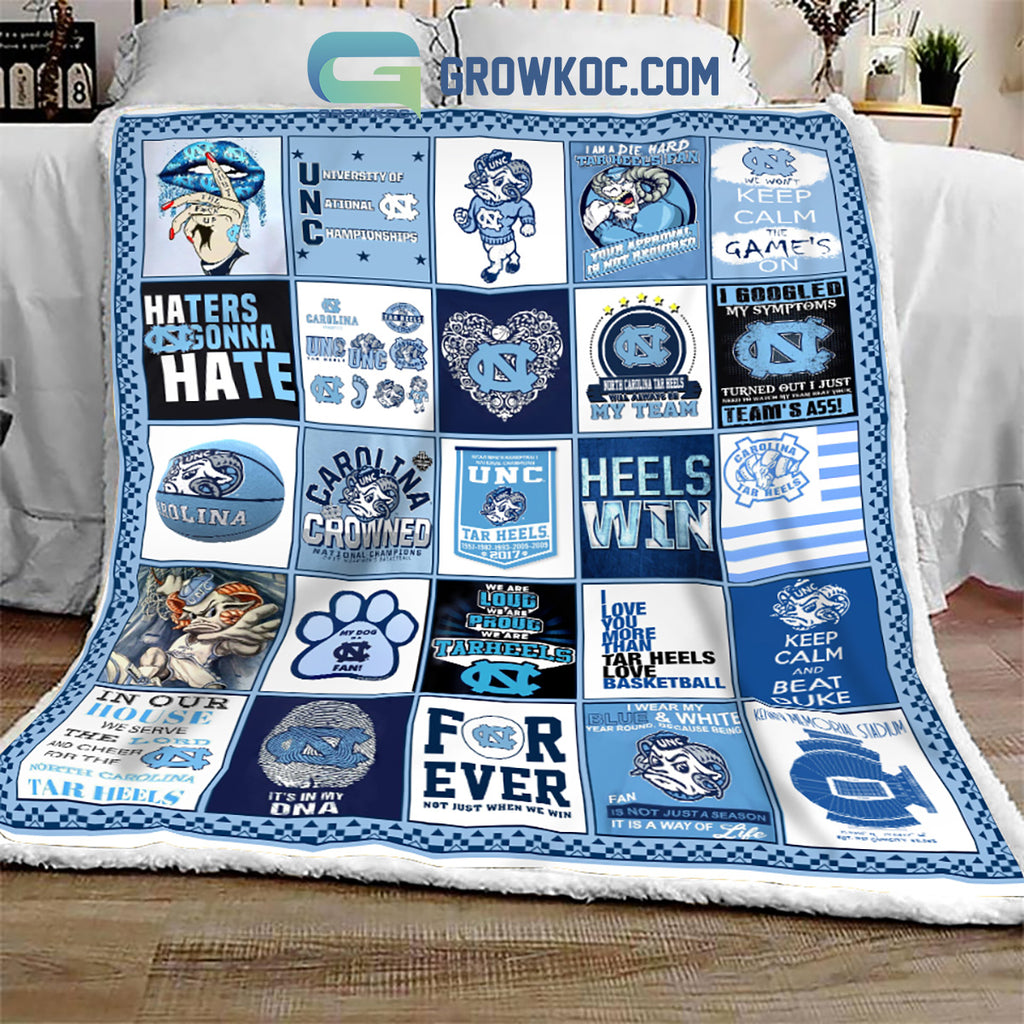 NORTH CAROLINA TAR HEELS NCAA Collection Design Fleece Blanket Quilt