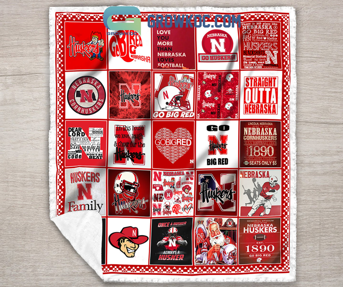 Nebraska Cornhuskers NCAA Collection Design Fleece Blanket Quilt