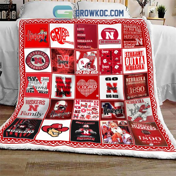 Nebraska Cornhuskers NCAA Collection Design Fleece Blanket Quilt