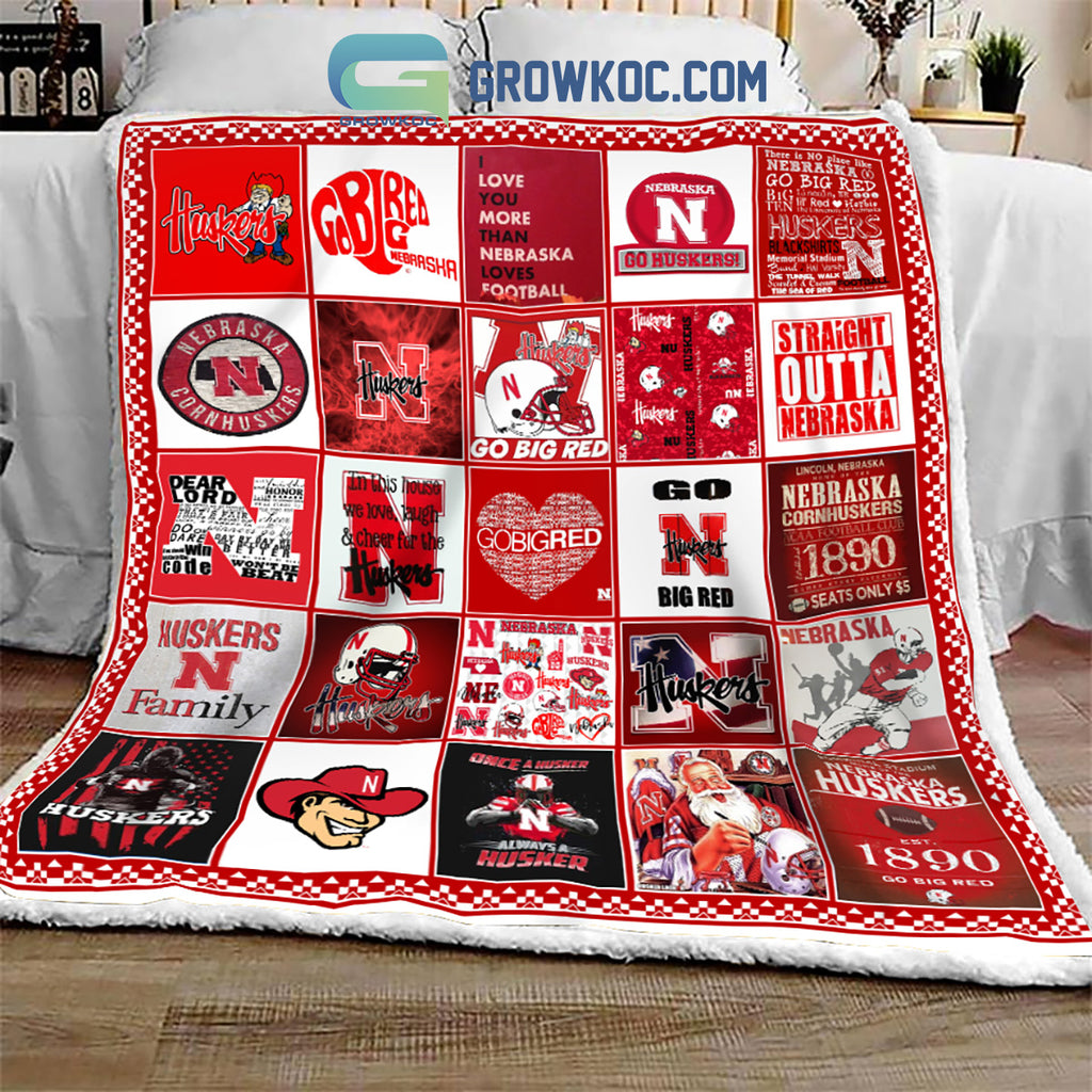 Nebraska Cornhuskers NCAA Collection Design Fleece Blanket Quilt