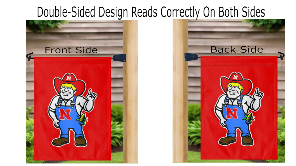 University of Nebraska - Herbie Husker Double Sided Garden Flag