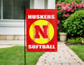 Nebraska Softball Double Sided Garden Flag