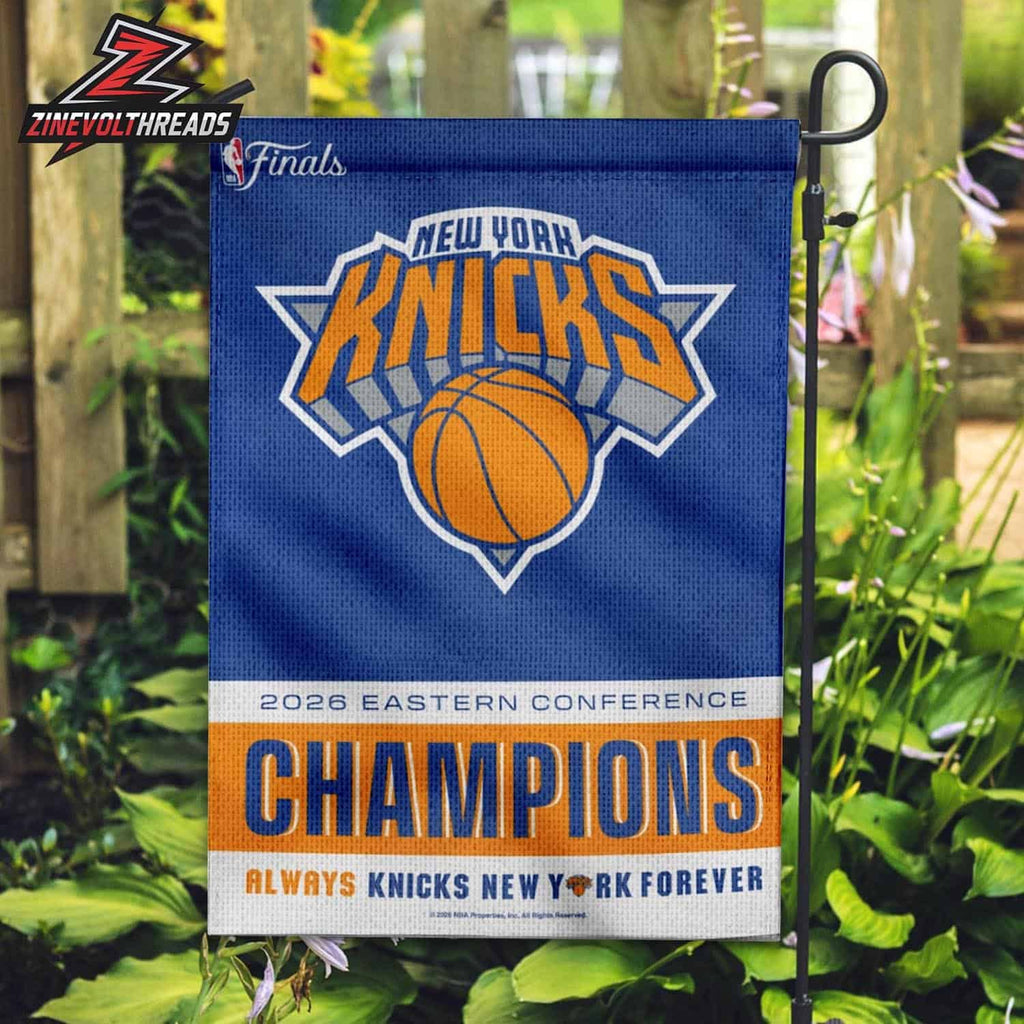 New York Knicks 2026 NBA Eastern Conference Champions Double-Sided Vertical Garden House Flag