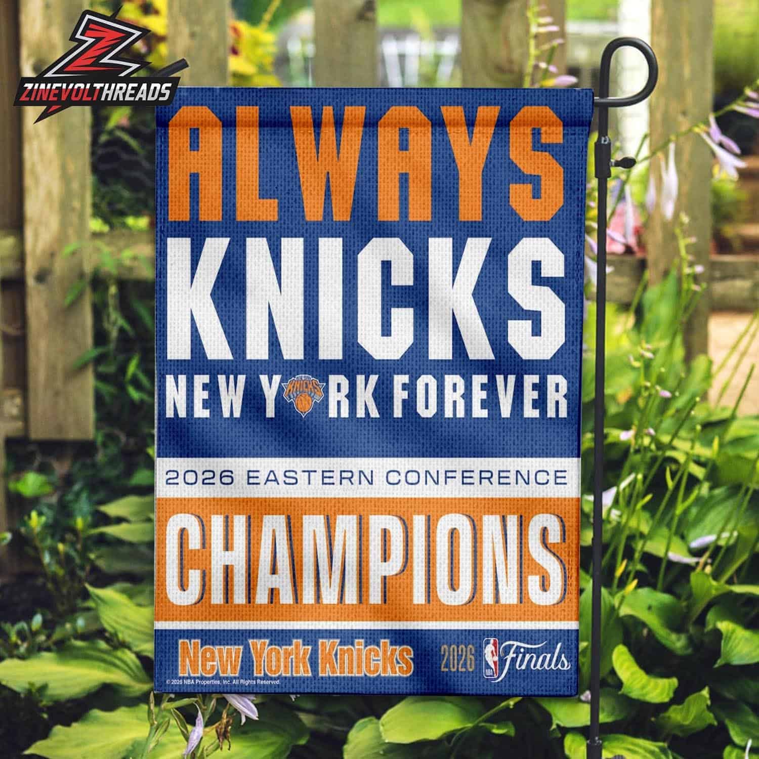 New York Knicks 2026 NBA Eastern Conference Champions New York Forever Double Sided Garden House Flag