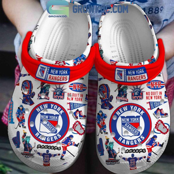New York Rangers No Quit In New York Crocs Clogs White Design