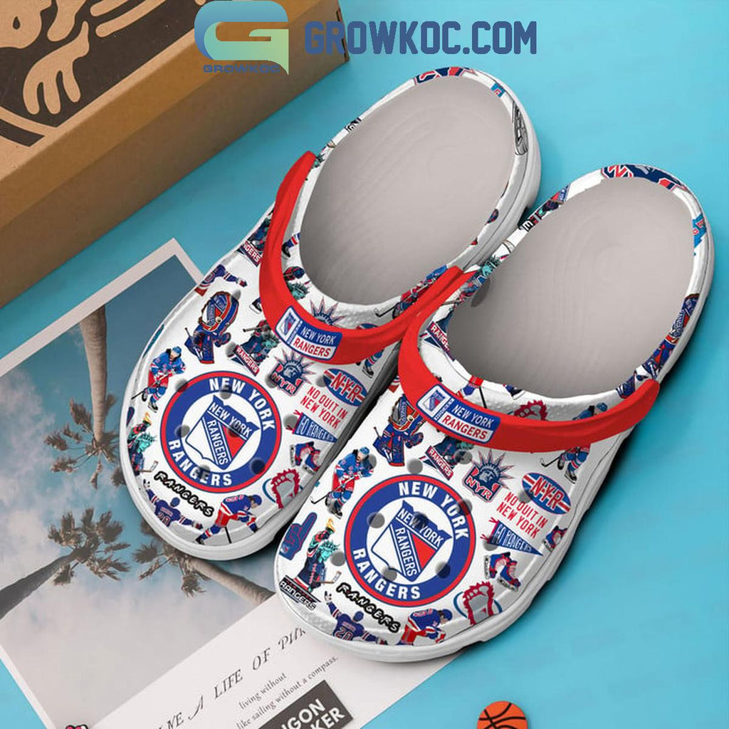 New York Rangers No Quit In New York Crocs Clogs White Design