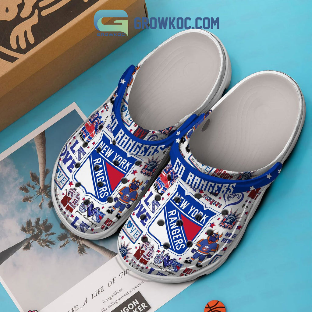 New York Rangers Peace Love Rangers Clogs Crocs