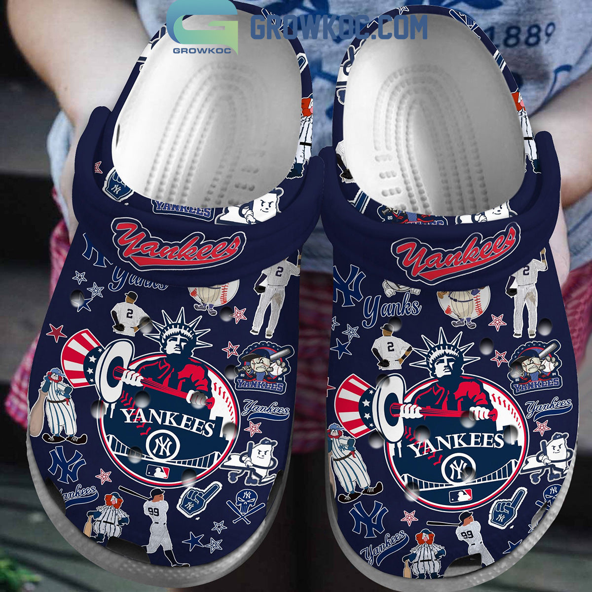 New York Yankees Baseball Team Navy Design Crocs Clogs