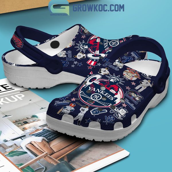 New York Yankees Baseball Team Navy Design Crocs Clogs