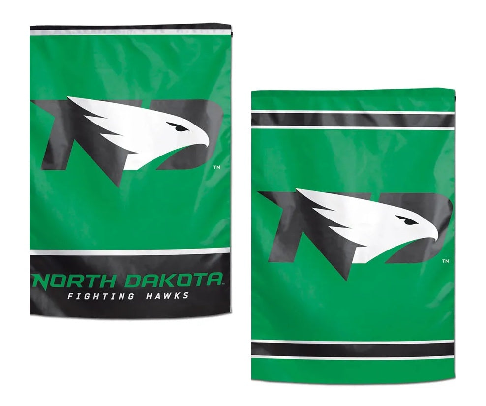North Dakota Fighting Hawks 2 Sided Garden Flag