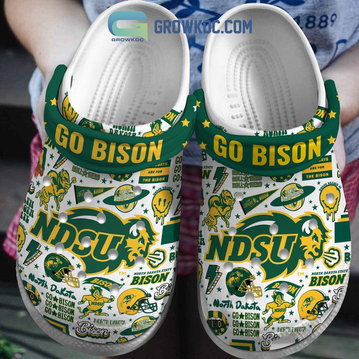 North Dakota State Bison NCAA Go Bison Clogs Crocs
