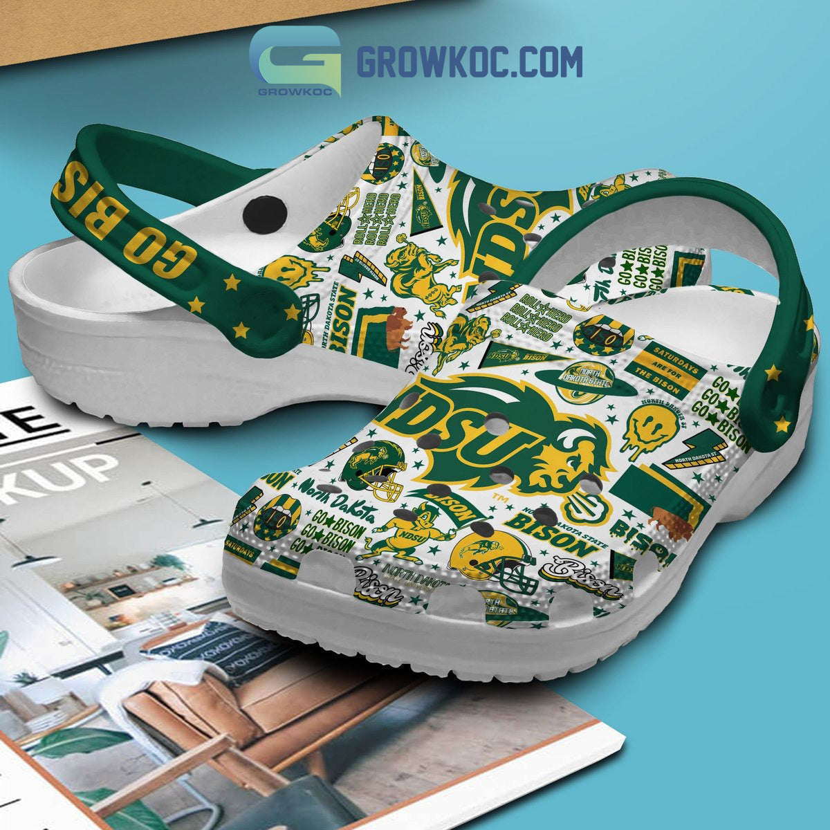 North Dakota State Bison NCAA Go Bison Clogs Crocs