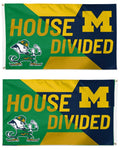 Notre Dame vs Michigan House Divided Flag 2 Sided