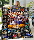 Novak Djokovic 20 Years 2003 2023 24 Grand Slam Titles Memories Fleece Blanket Quilt