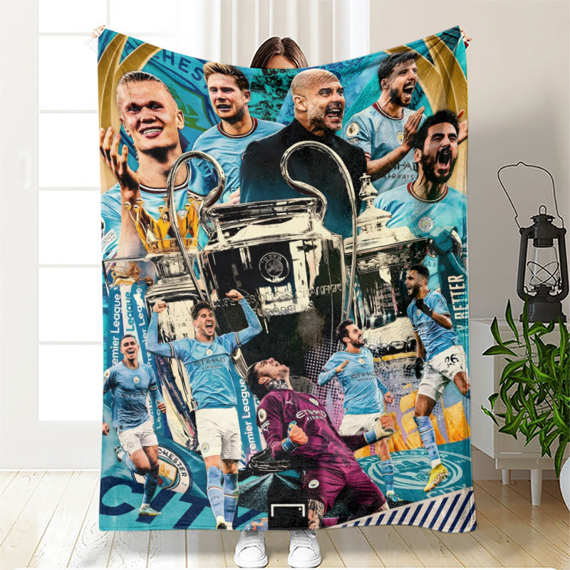 Manchester City Football Blanket