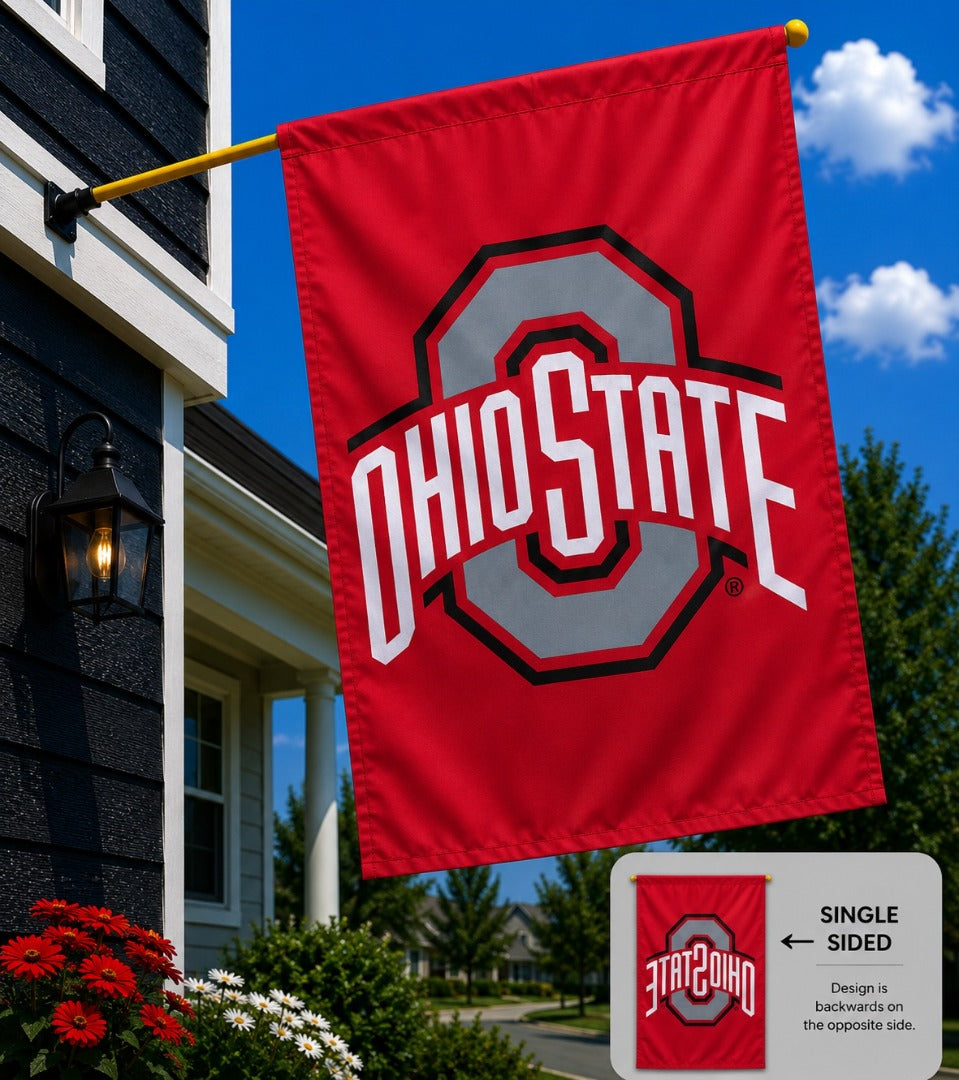 Ohio State Buckeyes Flag Vertical House Banner