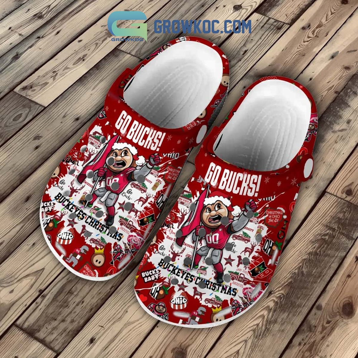 Ohio State Buckeyes Go Bucks Buckeyes Christmas Bucks Baby Good Vibe Christmas Crocs Clogs