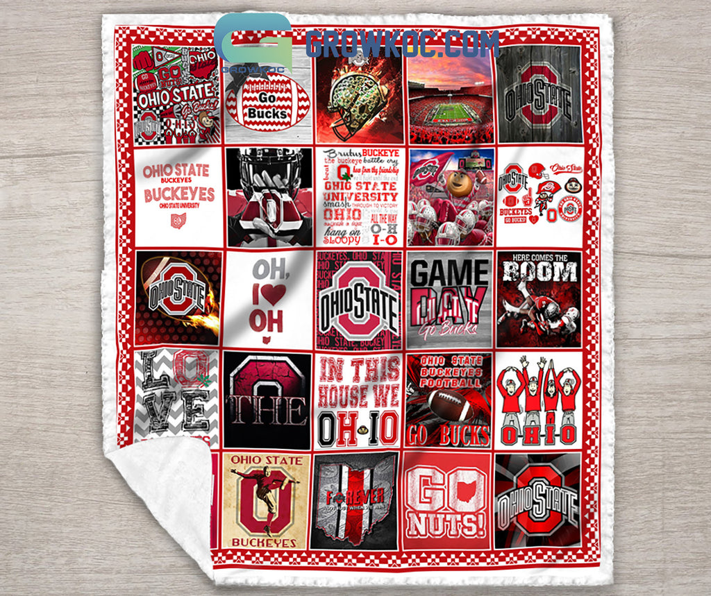 Ohio State Buckeyes NCAA Collection Design Fleece Blanket Quilt