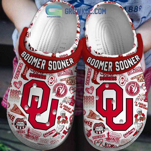 Oklahoma Sooners NCAA Boomer Sooner I'd Rather Be In Norman Clogs Crocs
