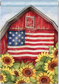 Old Glory Barn 2 Sided Banner Sunflowers Flag