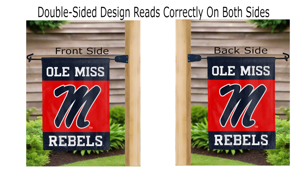 Mississippi - Ole Miss Rebels Double Sided Garden Flag