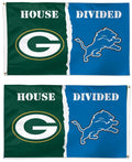 Packers vs Lions Flag 3x5 House Divided 2 Sided Rivalry