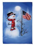Patriotic Snowman 2 Sided Winter Banner